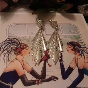 VINTAGE  SILVER CLOUD HANDCRAFTED 925 SOLID STERLING DIAMOND CUT EARRINGS